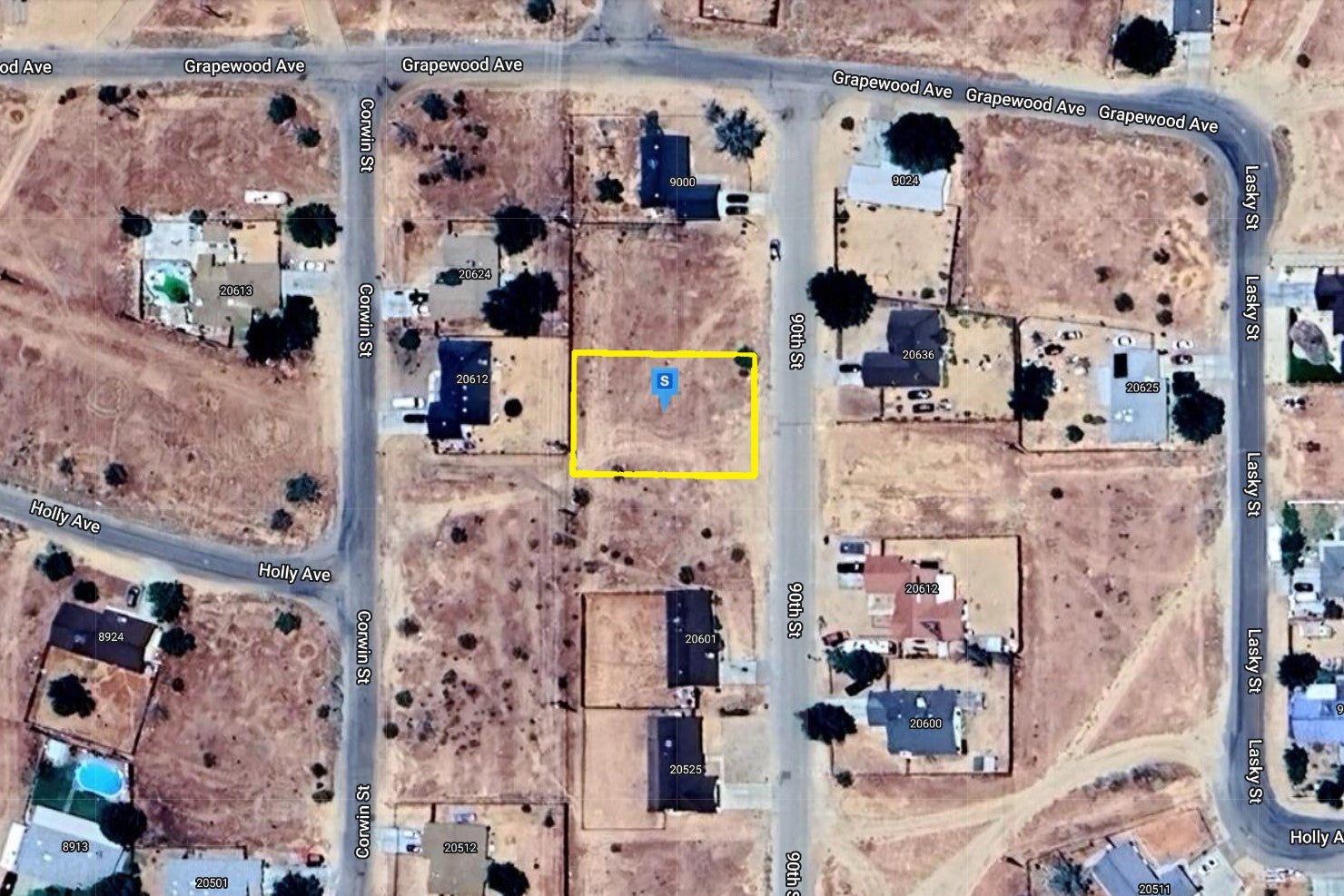 0.25 Acre California City, Kern County, CA (Power, Water, & Paved Road)