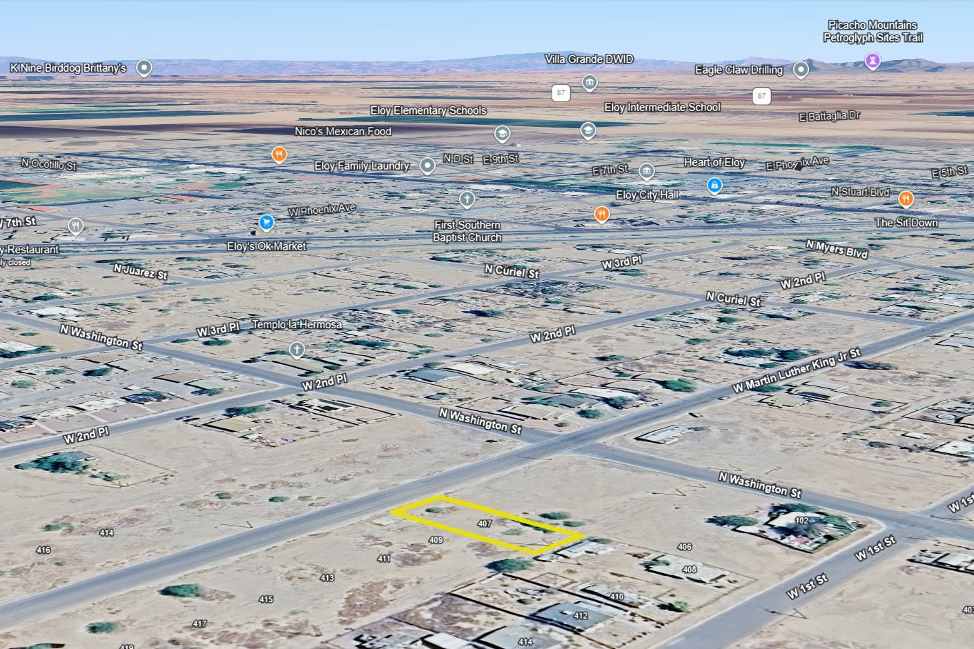0.17 Acre Eloy, Pinal County, AZ (Commercial Lot, Power, Water, & Paved Road)