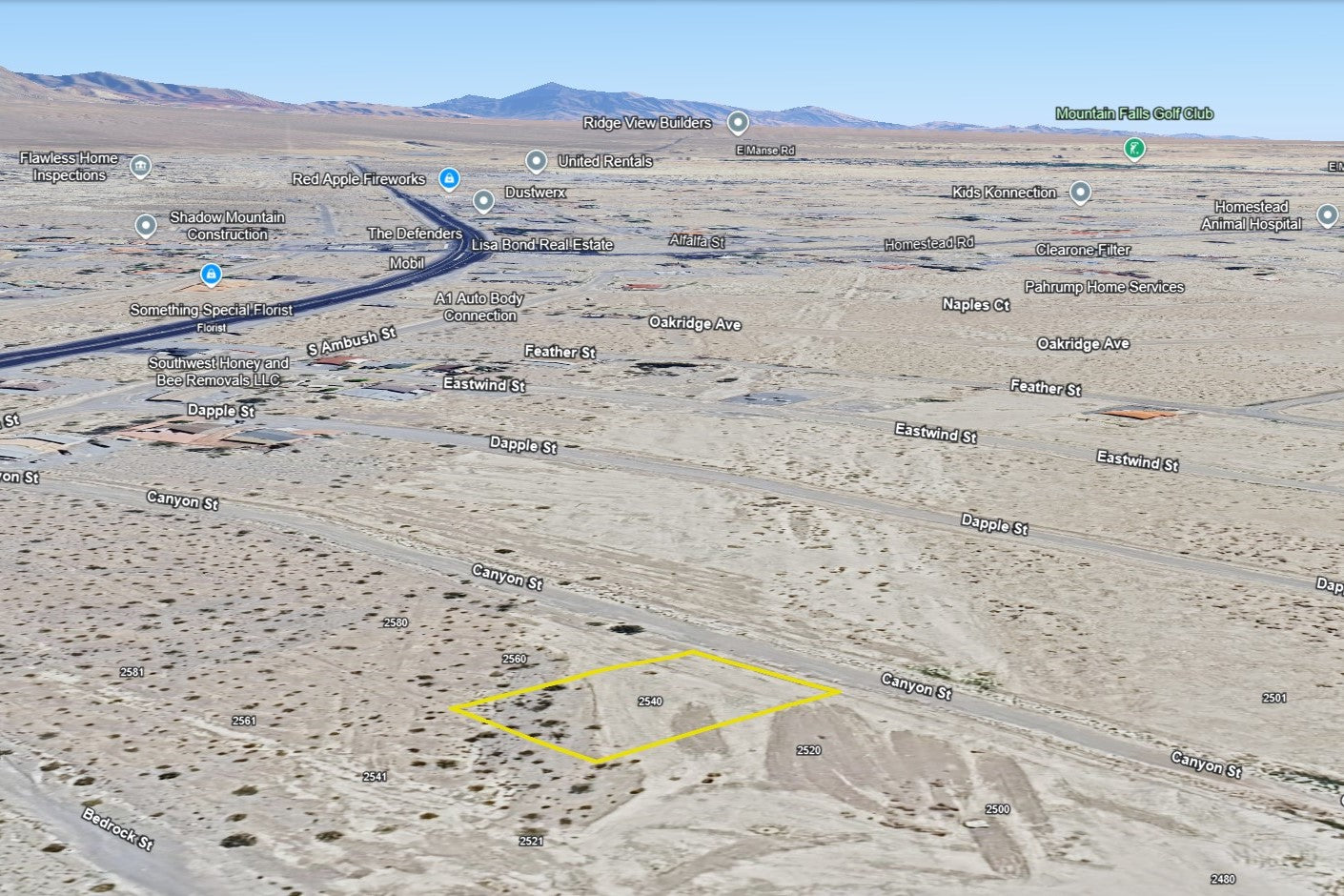 0.34 Acre Pahrump, Nye County, NV (Power)
