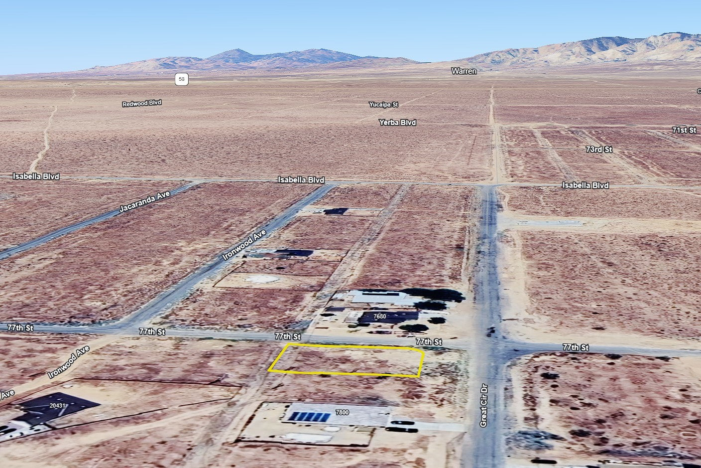 0.23 Acre California City, Kern County, CA (Power, Water, & Paved Road)
