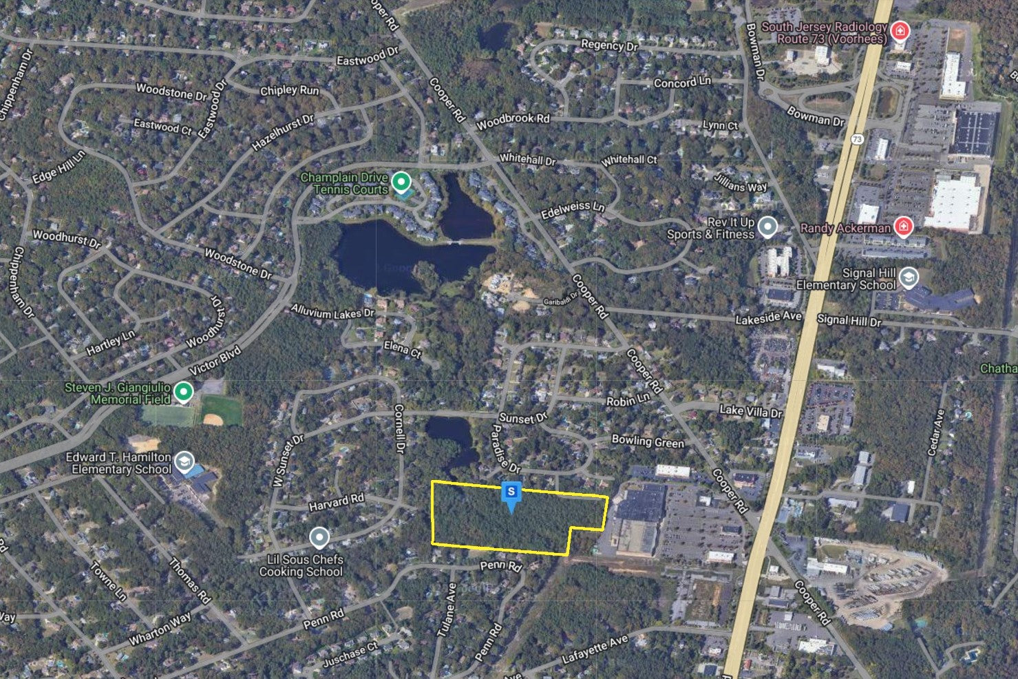 14.94 Acres Voorhees, Camden County, NJ (Power, Water, & Paved Road)