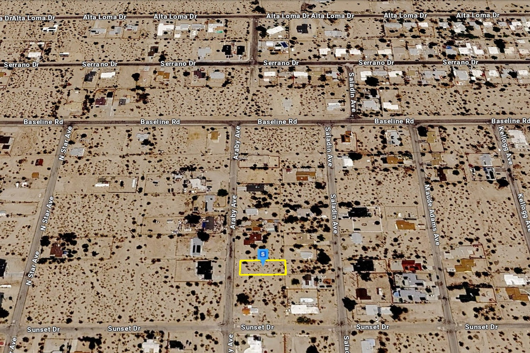 0.21 Acre Twentynine Palms, San Bernardino County, CA (Power, Water, & Paved Road)