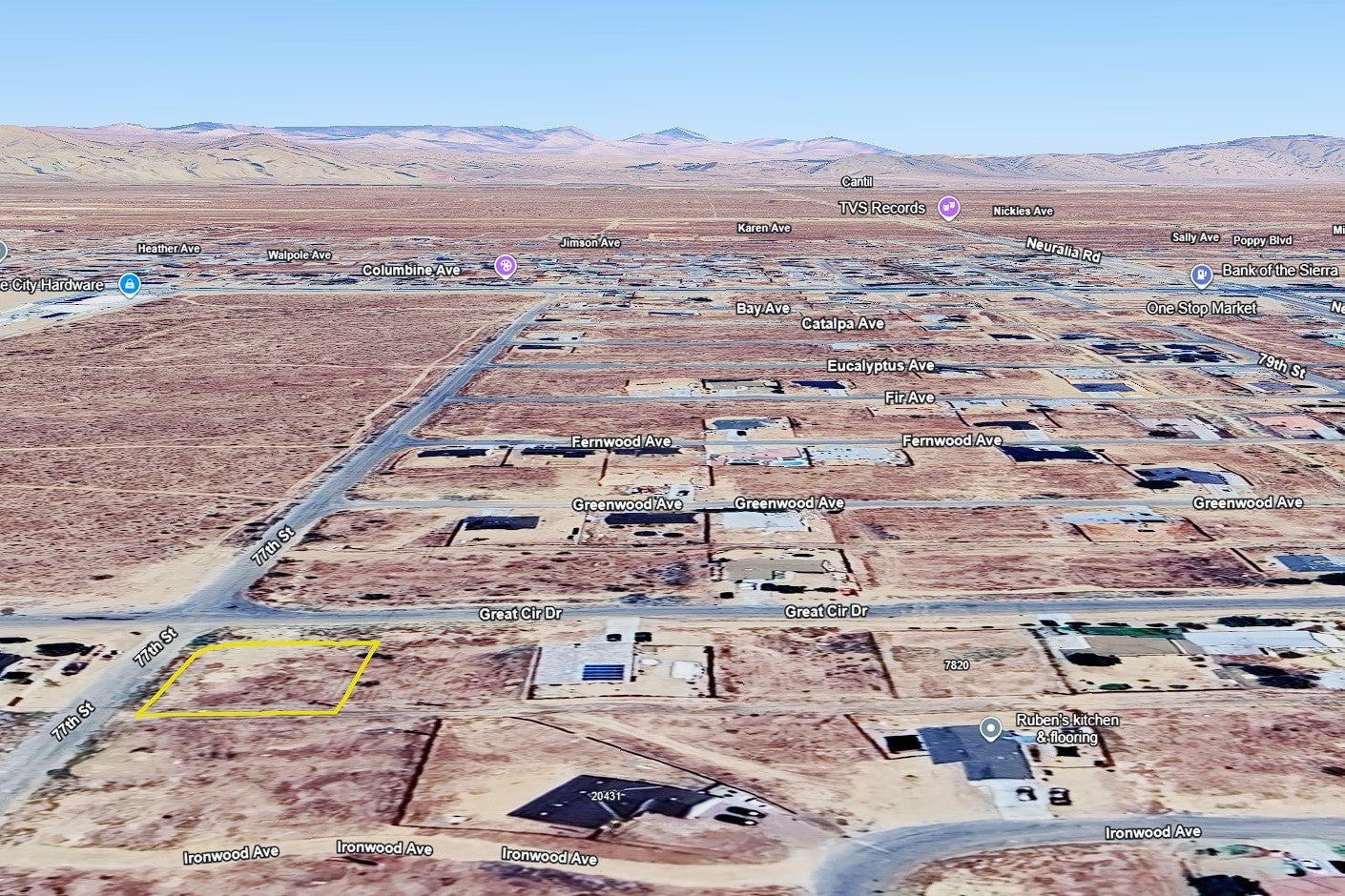 0.23 Acre California City, Kern County, CA (Power, Water, & Paved Road)