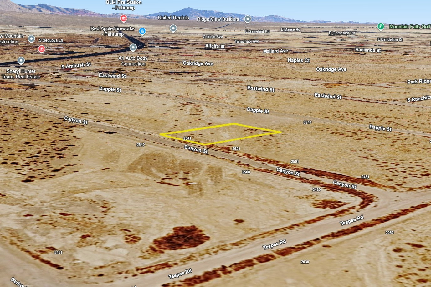 0.34 Acre Pahrump, Nye County, NV (Power)