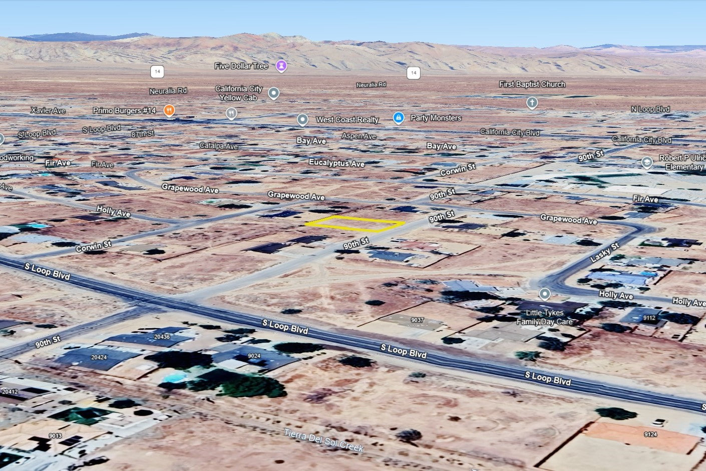 0.25 Acre California City, Kern County, CA (Power, Water, & Paved Road)