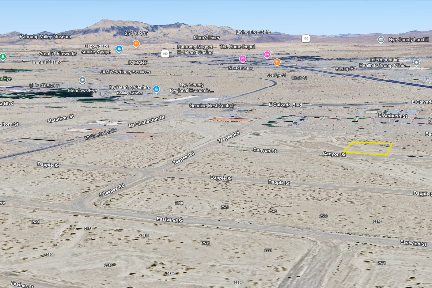 0.34 Acre Pahrump, Nye County, NV (Power)