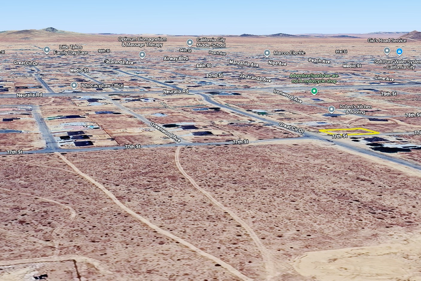 0.23 Acre California City, Kern County, CA (Power, Water, & Paved Road)