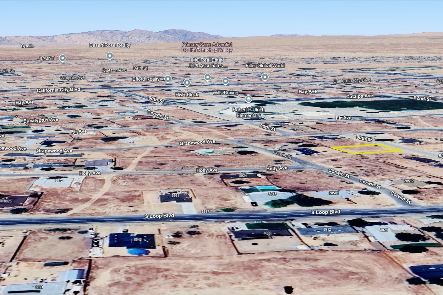 0.25 Acre California City, Kern County, CA (Power, Water, & Paved Road)